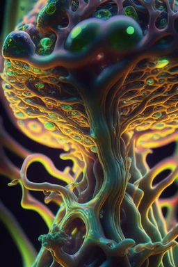 Tree alien gummy,surreal, intricate, high detail, smooth, macro sharp focus, centered