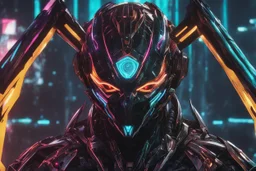 Machine with RGB cyber mask wearing hods in 8k solo leveling shadow artstyle, Crystal and Symbiote them, neon effect , magic circle, close picture, full body, apocalypse, intricate details, highly detailed, high details, detailed portrait, masterpiece,ultra detailed, ultra quality