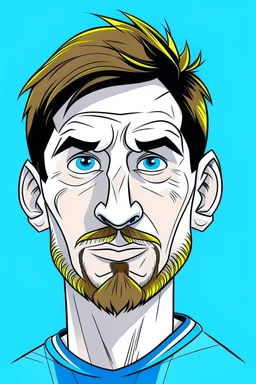 Lionel Messi Argentine football player ,cartoon 2d