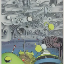 microcosm with planktonic kaiju by yves tanguy and dr seuss