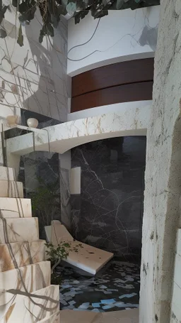 a swimming pool in the pateo of an Alentejo house with marble designed by zahad did