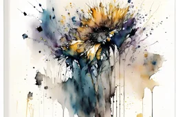 flowers in the style of Agnes cecile,frank Auerbach, in frame, watercolor, wet on wet and splattering techniques, full shot,centered, perfect composition, abstraction, surrealism