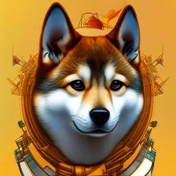 Pleiadean shiba inu wearing face paint