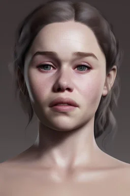 emilia clarke, head and shoulders portrait, head and shoulders portrait, 8k resolution concept art portrait by Greg Rutkowski,