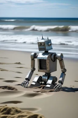 Robot on a beach