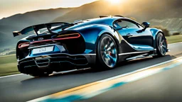 Weaponized Racing Bugatti Chiron , REAR view, perfect model, perfect details, perfect everything,desktop wallpaper, 4K, Cinematic