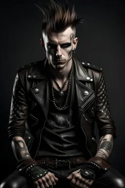 Punk rocker in leather