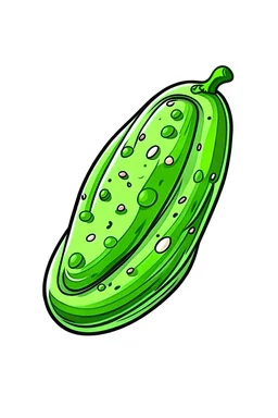 A cucumber vector image for a t-shirt on a white background cartoon-style