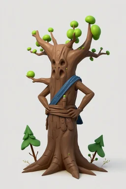 hi poly Tree Guardian T-pose just the character and simple background