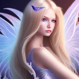 magnifique belle sexy fairy souriante avec de magnifiques ailes et des cheveux longs blonds,yeux bleus