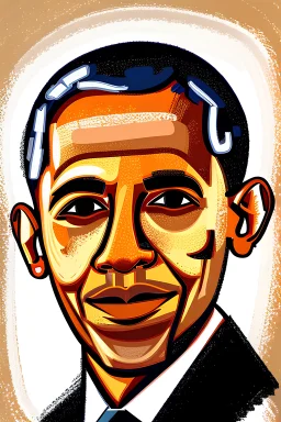 portrait of obama by rottluff