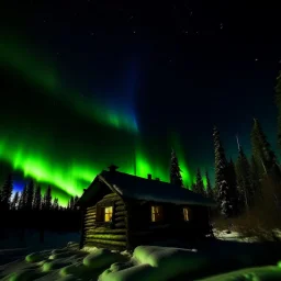 icy cabin aurora borealis