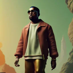 Full body, 3d render, Kanye west, 1800's men style, 1800's hair style, 1800's men clothes style, hyper realistic, octane render, unreal engine 5, 8k, palace background, uhd