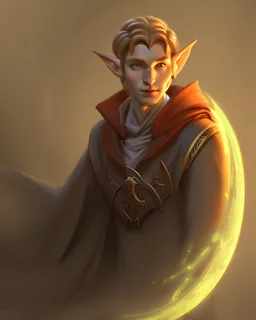 a portrait of an elf sorcerer, painted by mike saas