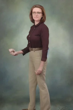 Portrait Honor Harrington lady, full body shot, full-color long shot Style of David Burroughs Mattingly