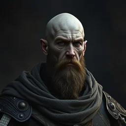 A large bald noble with gray ashen skin with a renaissance fantasy grimdark realistic