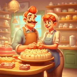 a cartoon character thirty years old confectioner , an ultrafine detailed painting by senior character artist, featured on polycount, sots art, artstation hd, 2d game art, behance hd