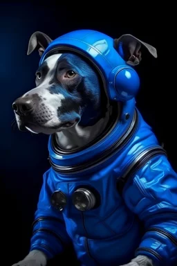 perro azul astronauta