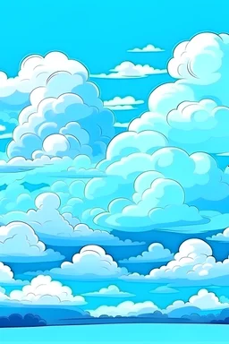 Image of sky with clouds , Cartoon Style