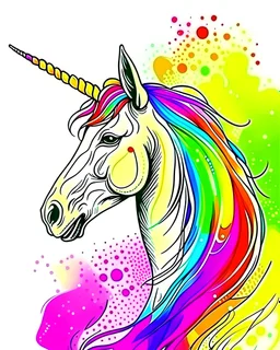 mock up unicorn page colorful rainbow