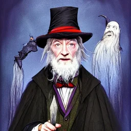 Portrait of a 90 year old warlock like Albus Dumbledore, Gandalf, Merlin, Sherlock Holmes and Mary Poppins by Jim Kay