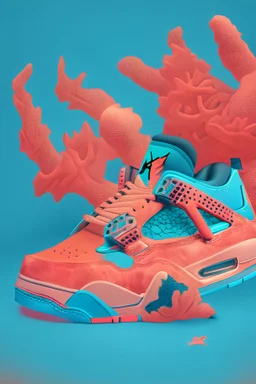 jordan 4s in a coral reef theme shoes