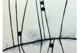 Minimalist ink pencil and charcoal drawing of poppies