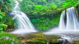 big water falls in a rain forest