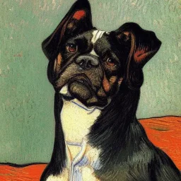 Portrait of a sexy dog by Van Gogh