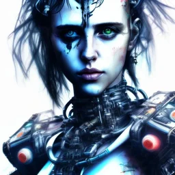 Danish Singer MØ face cyberpunk, Yoji Shinkawa, high lit