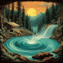 retro fantasy art of a whirlpool