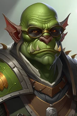 dnd paladin orc with glasses