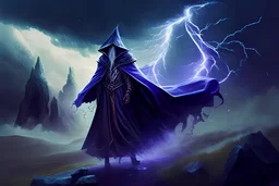 Wizard t landscape full body cape fantasy lightening