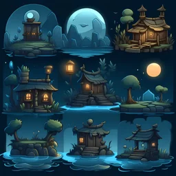 2d game art assets moody style