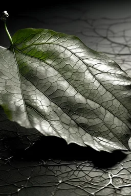 Organic leaf became metallic, silver