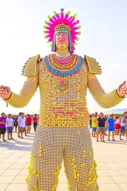 10,000nerds worshipping giant lord of nerd at burning man festival in the style of hiroku ogai