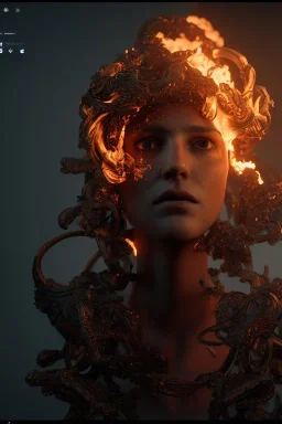 Portrait of Arthur prince set in fire, cinematic lighting, photorealistic, realistic, detailed, volumetric light and shadow, hyper HD, octane render, unreal engine 5 insanely detailed and intricate, hypermaximalist, elegant, ornate, hyper-realistic, super detailed --v 4