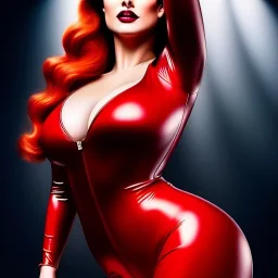 Ultra detailed fullbody Portrait in oil on canvas of beautiful busty Redhead catwoman,wearing skintight latex suit ,extremely detailed digital painting, extremely detailed face, crystal clear eyes, mystical colors ,perfectly centered image, perfect composition, rim light, beautiful lighting,masterpiece ,8k, stunning scene, raytracing, anatomically correct, in the style of Steve Jung and robert e howard and Wizyakuza and Ohrai Noriyoshi and Simon Bisley and uncannyknack.