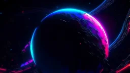Space universe detailed realistic black light style 4k ultra neon bright