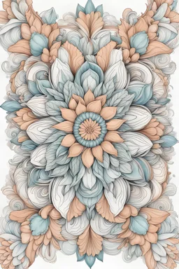 flower mandala style, clean line art, only use outline, white background, no shadows and clear and well outlined, brilliant bright water colour design