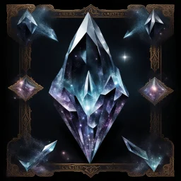 Generate a Movie Poster: "Cursed Crystals" On Royal Black Velvet Background.