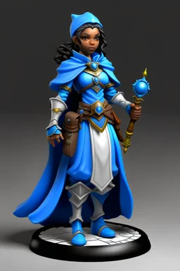 young female blue skin air genasi cleric dnd