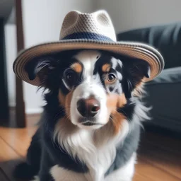 Dog wearing a hat