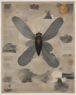 [A FLY HAS FALLEN IN THE OINTMENT], reality has no authority here, shapes before subjects, perspective replaced by importance, hierarchy overrides anatomy, shared symbolic plane, giant shape masses, tiny fragments, symbolic scale, asymmetry, negative space, one element must violate the visual order, Byzantine symbolic scale, torn-paper modernist folk-art collage, bright upper-range mid-high-key palette, square 1:1. ChatGPT