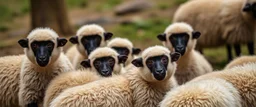 monkey sheep flock