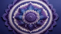 Hyper Realistic Photographic-View of a Half-Navy-Blue-&-Purple Mandala at Right Side.