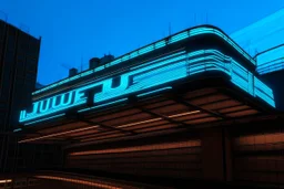 FUTURE illuminated sign on the roof of a building