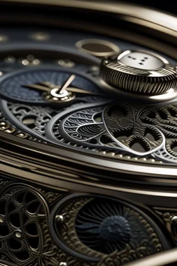 Request a close-up macro image that highlights the precision and detail of the watch's craftsmanship, focusing on the intricate details of the dial, hands, and markers.