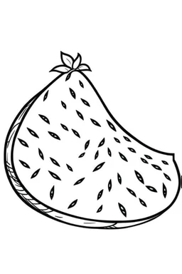 watermelon minimalistic, line art, background, vector, svg, coloring page, black outline on white background