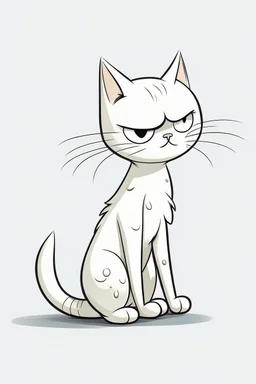 thin cat sad cartoon